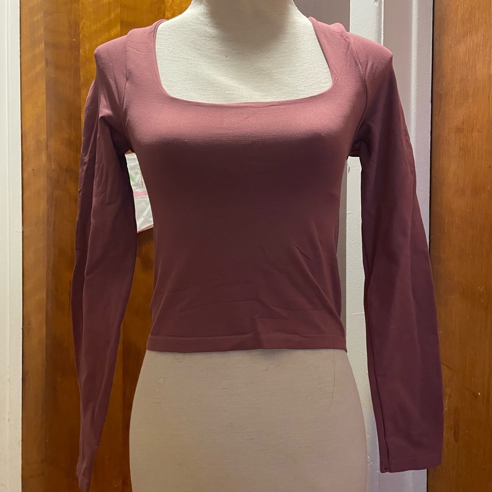 Altar'd State Dusty Rose Long Sleeve Top